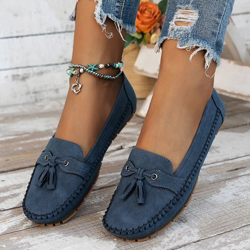 Sofia™ | Mjuka vintageloafers med rosettdetalj