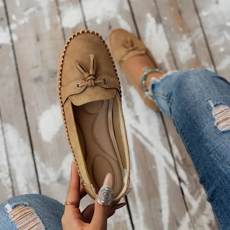 Sofia™ | Mjuka vintageloafers med rosettdetalj